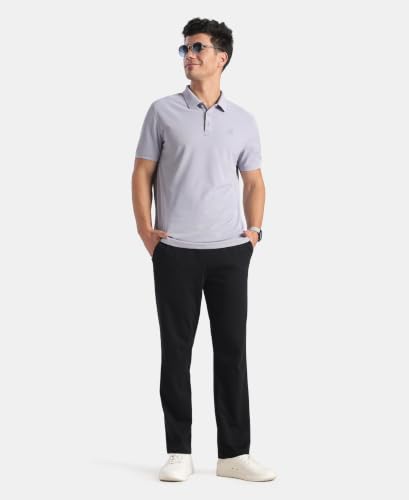 Image of Jockey AM38 Men's Microfiber Fabric Solid Half Sleeve Polo T-Shirt with StayDry & StayFresh Technology