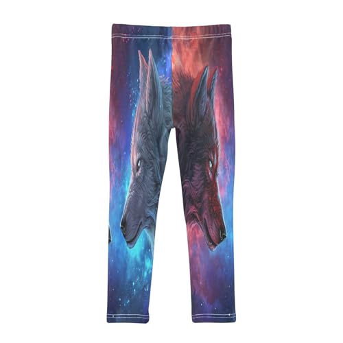 Toddler Girls Leggings Printed Yoga Pants Leggings Face to Face Two Wolf for Kids2