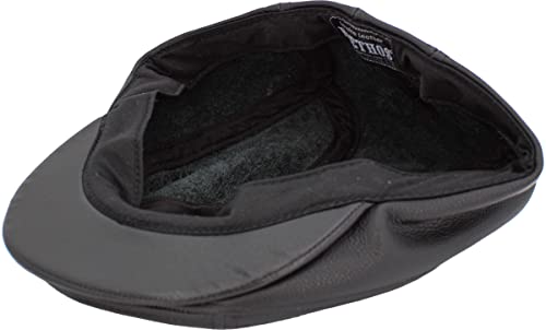 Leather-Ascot Blk L Gatsby Ivy Collection Classic Newsboy Cabbie Applejack Leather Hats Caps #TOP5