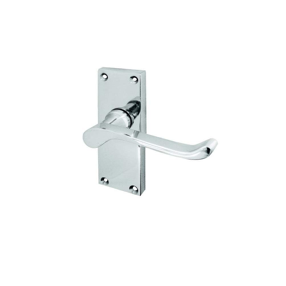EUROART Victorian Scroll Quality Door Handle Lever Latch in Polished Chrome