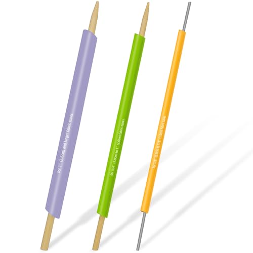 FQTANJU Quick Turn Fabric Set 3pcs Assorted Sizes Tube Turners for Sewing Threading Fabric Tube Turners Multifunctional Fast Turning Tool