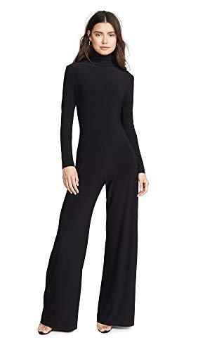Norma Kamali Women's Long Sleeve Turtleneck Jumpsuit, Black, X-Small