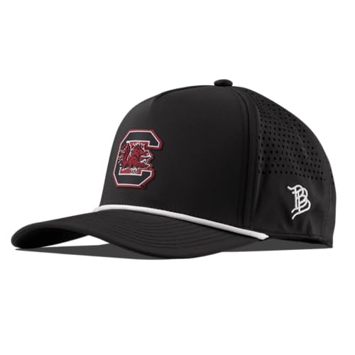 Branded Bills Officially Licensed x South Carolina Fighting Gamecocks Curved 5 Panel Hat for Men Gamecocks Garnet PVC Black
