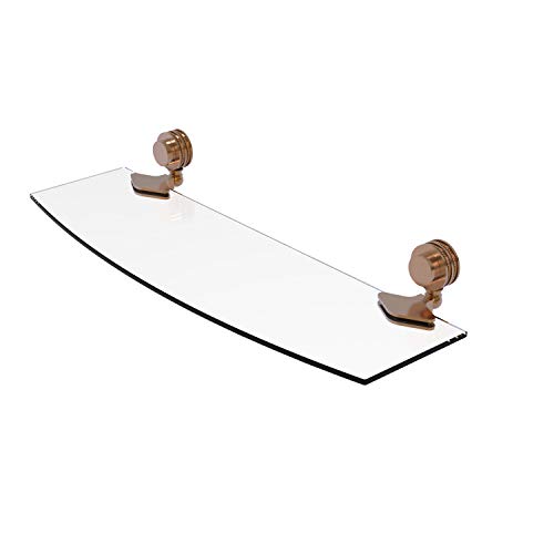Allied Brass 433D/18-BBR 433 D Venus Collection Inch Dotted Accents 5 Glass Shelf, 18-Inch by 5-Inch, Brushed Bronze