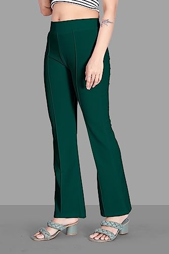 Image of Women's High Waist Bell Bottom Trouser, Elastic Flared Bootcut Pants