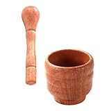 FRCOLOR 製ニンニク潰しポット 手動で使える多機能マッシャー ニンニクスティック付き キッチンツール すりこぎ棒付き