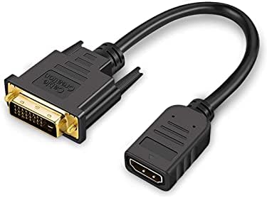 CableCreation HDMI to DVI Cable, 0.15 m Bi-Directional HDMI Female to DVI (24+1) Male Adapter Cable, HDMI DVI Conveter, Support 1080P, 3D, Gold-Plated, 0.5 Ft/Black