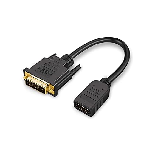 CableCreation Short Bi-Directional HDMI Female to DVI-D(24+1) Male Adapter, 0.5ft 1080P DVI-D to HDMI Converter Cable for HDTV, Projector, Gaming and More