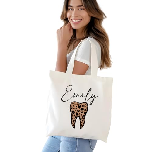 Custom Dental Assistant Tote, Personalized Dentist Gift, Dental Hygienist Tote Bag (Design 05)