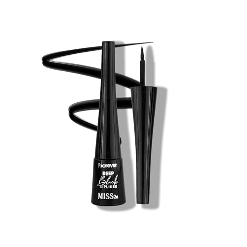 MISS2M Forever Deep Black Liquid Eyeliner Quick-Dry Matte 24-Hour Waterproof Eyeliner Pot with Precise Eyeliner Brush, 0.13 Fl Oz