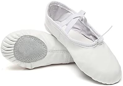 Ballet Shoes Ballet Dance Shoes, Leather Ballet & Modern Dance Shoes for Kids, Toddlers Dancing, Yoga, Fitness,34,White