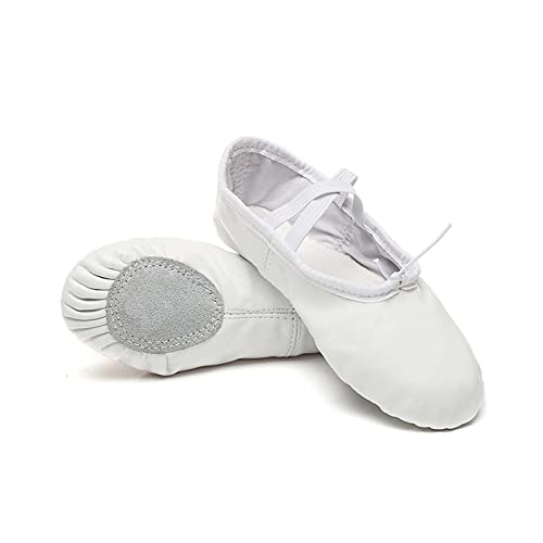 Ballet Shoes Ballet Dance Shoes, Leather Ballet & Modern Dance Shoes For Kids, Toddlers Dancing, Yoga, Fitness,34,White #TOP3