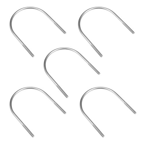 uxcell U-Bolts 5pcs 3"(77mm) Inner Width 95mm Length M6 304 Stainless Steel U-Bolt Fastener for 76mm Pipe Dia