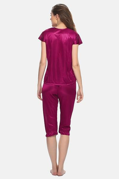 Image of Top & Capri Night Suit Set for Women