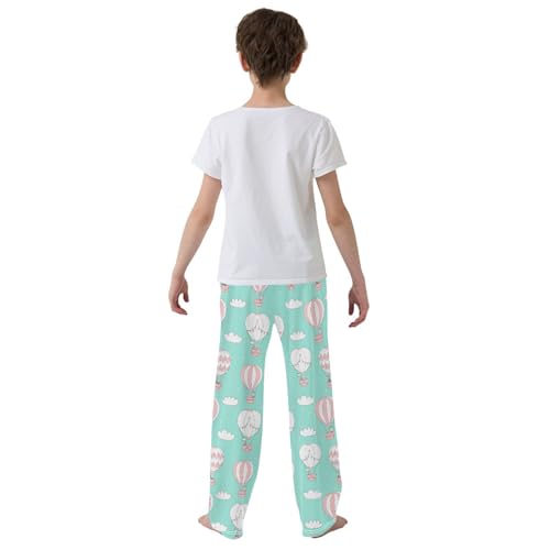 Hot Air Balloon Giraffe Boys Long Pants Soft Trousers Elastic Waist Kids Lounge Bottoms with Pockets S-XL3