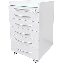 Storage Cabinet Office Mobile File Cabinet 5 Drawers Utility Mobile Storage Cabinet Stainless Steel Moving Side Cabinet Portable Storage Device with Brake Wheels