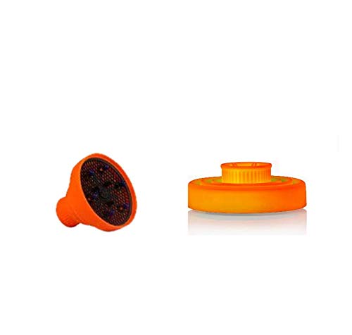 Labor - Difusor plegable universal para ahorrar espacio, antiencrespamiento, diámetro de 13 cm, color naranja fluorescente