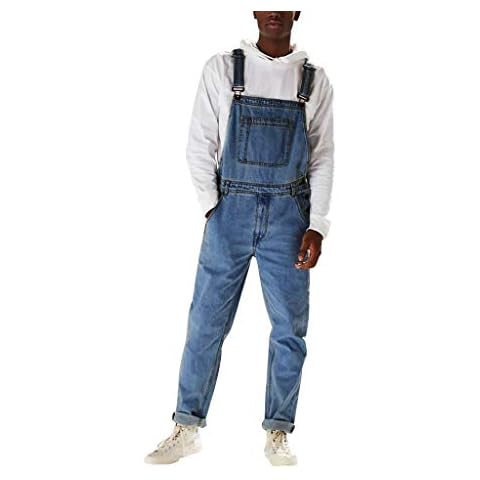 Mens Denim Dungarees Bib Jumpsuit Overalls Cover