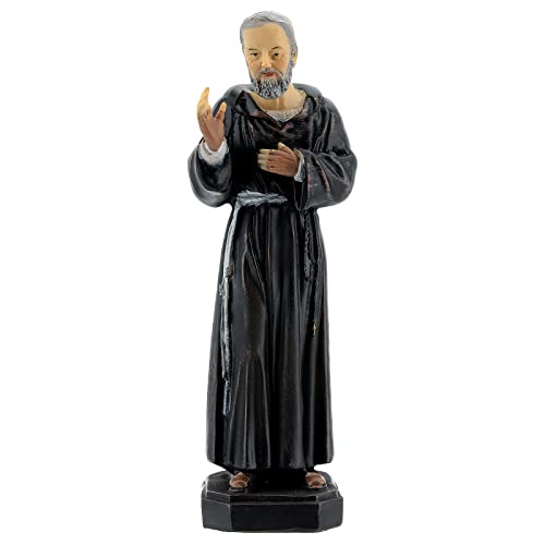  Holyart Statuetta Padre pio Mano al Cuore Resina 12 cm
