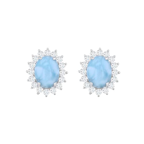 Boucles d'oreilles larimar et zircone un cadeau d'anniversaire idéal