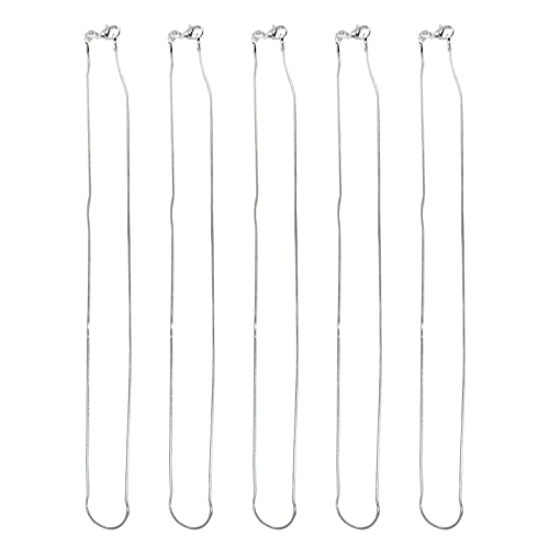 5 Pack 925 Sterling Silver Snake Chain Necklace with Clasp for Jewelry Making, 1.2 mm 28 Inch