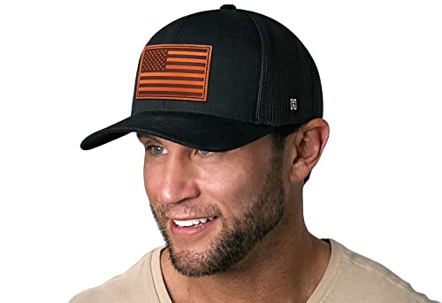 Image of HAKA American Flag Trucker Hat - USA Flag Mesh Snapback Cap for Men, Women & Golf, Patriotic Baseball Dad Hat