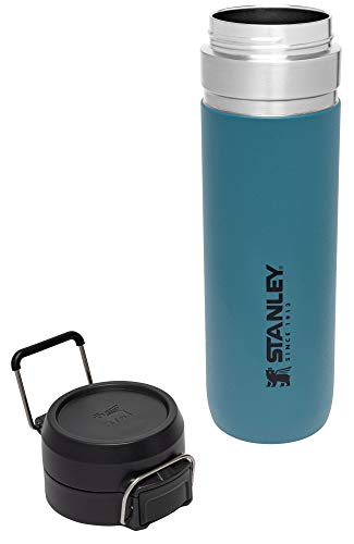 Image of Stanley Quick Flip GO Water Bottle 24 oz | Push Button Lid | Leakproof and Packable for Travel and Sports | Insulated Stainless Steel | BPA-Free | Lagoon