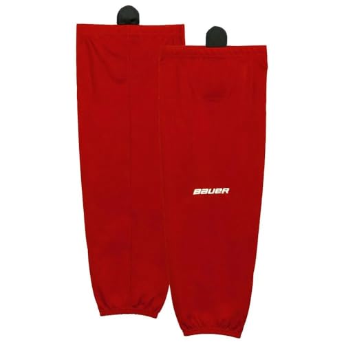 Flex Series Stock Nylon Performance Hockey Hose Socks (Pair) | Youth & Senior (Red, Youth S-M)