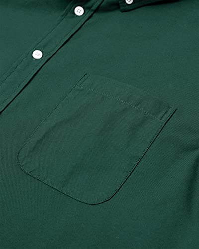Image of Alimens & Gentle Mens Solid Oxford Shirt Long Sleeve Dress Shirt Work Casual Button Down Shirts with Pocket