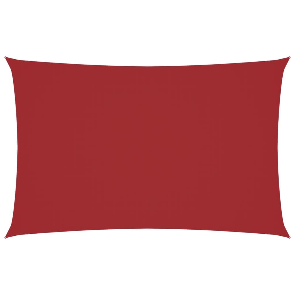 Voile d'ombrage rectangulaire contre les UV et la pluie toile rouge 2x5 m