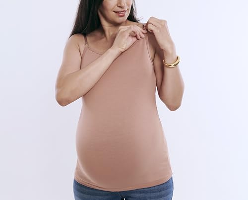 Motherhood Maternity Women's Clip Down Nursing Tank Top Cami with Adjustable Straps and Built-in Shelf Bra for Breastfeeding2