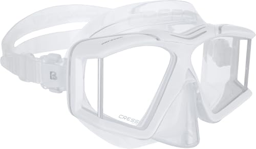 Cressi máscara panorámica 4 lentes para buceo y snorkel - cómoda y con campo de visión amplio - Horizon