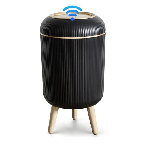 Sapisecret Poubelle Automatique Électrique 10L Blanche avec Couvercle Design pour Salle de Bain et Cuisine - Petite Poubelle WC Toilette à Ouverture...