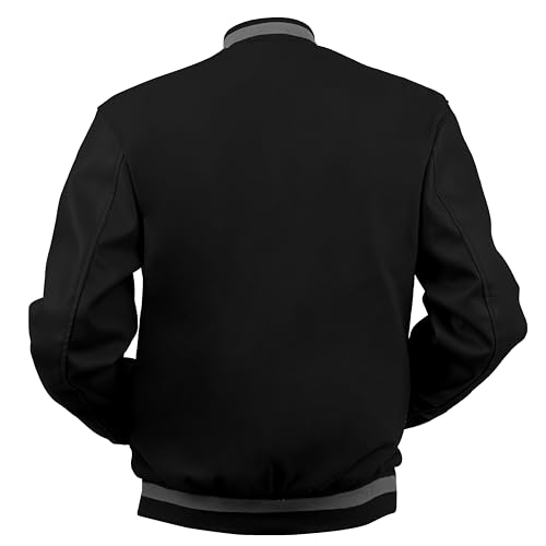 Image of Baseball Wool Letterman Varsity Faux Leather Sleeve For Men | Wool Varsity Bomber Jacket