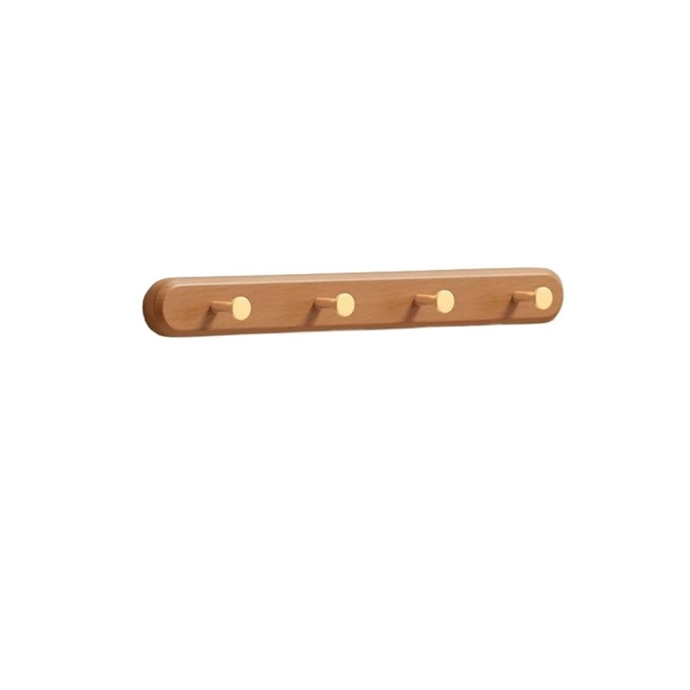 YQINQIN83B Coat Hangers Solid Wood Brass Clothes Hook, Entrance Foyer Hanger, Hat, Wall Mounted, Door for Bedroom(Bruin,Medium)