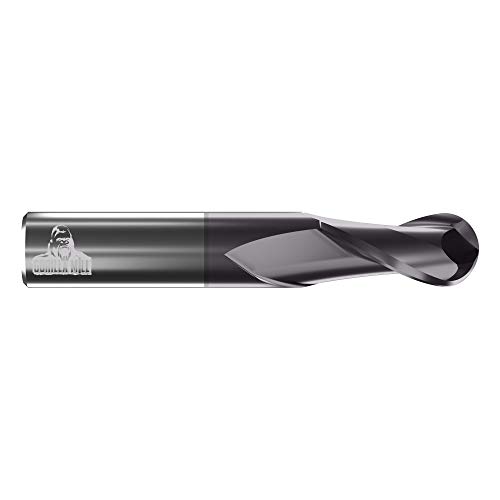 Image of CEM964B2TIALN Primate Standard End Mill, TiAlN Coating, Ball Nose, 2 Flute, 9 /64 inch Diameter, 1 /2 inch LOC, 2 inch OAL, 3 /16 inch Shank