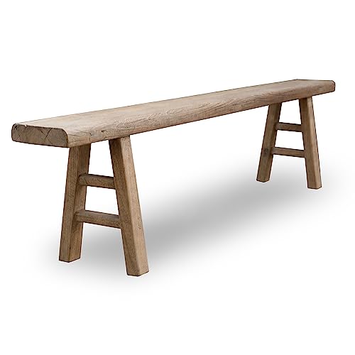 Image of Artissance Approx. 67-71 in Long Entryway Bench Weathered Natural (Finish Vary)
