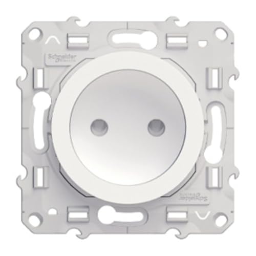 Schneider - Prise simple 2 pôles - Blanc - Odace