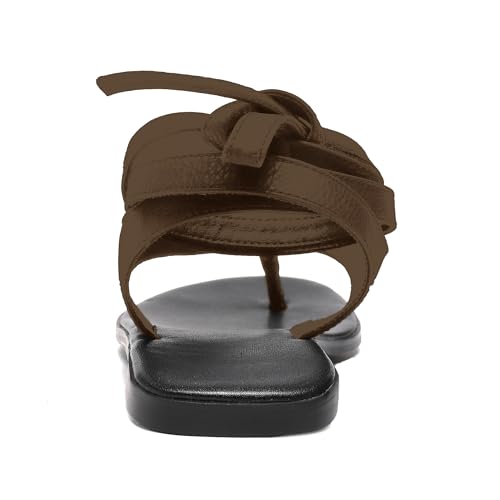 Strap Flip Flop Flat Sandals for Women with Metal Circular Ankle Strappy Ladies Fashion Cute Summer Thong Sandals Dressy.