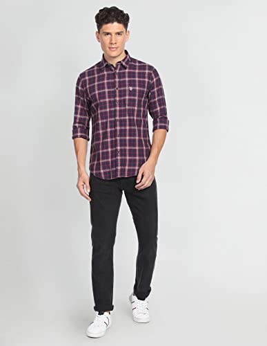 Image of U.S. Polo ASSN. Men's Cotton Regular Fit Tartan Check Twill Casual Shirt