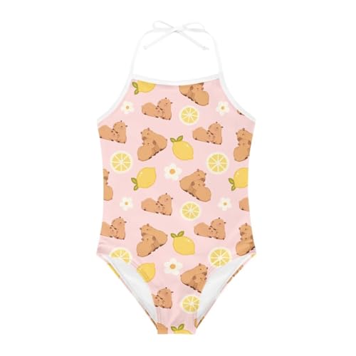 Image of Girls One Piece Swimsuit Summer Quick Dry Beach Sport Bathing Suit Halter Strap 1-10 Little Kids Toddler Swimwear