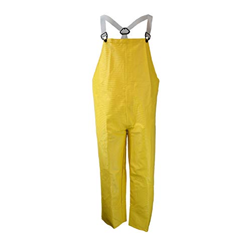Neese 56BT Ribbed PVC/Polyester Dura Quilt 56 Bib Style Rain Trouser with Elastic Suspenders, Extra Large, Yellow