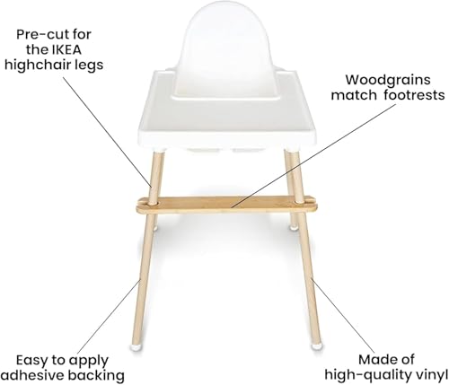 Image of Highchair Decorative Leg Wraps, 4Pcs Highchair Leg Stickers Set Compatible with IKEA Antilop high Chair, Log Style High Chair Leg Covers High Chair Accessories