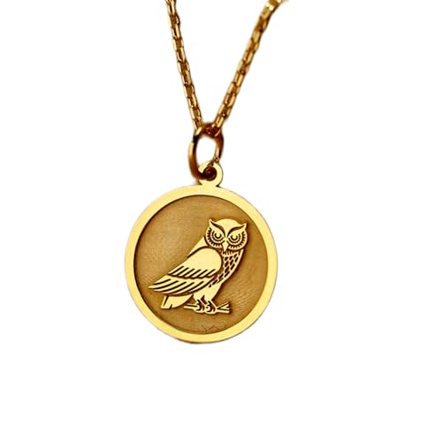 Collier pendentif hibou LKBEADS argent plaqué or et sa chaîne câble 45 cm