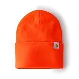 Carhartt Men's Knit Cuffed Beanie, Brite Orange, One Size (104597)