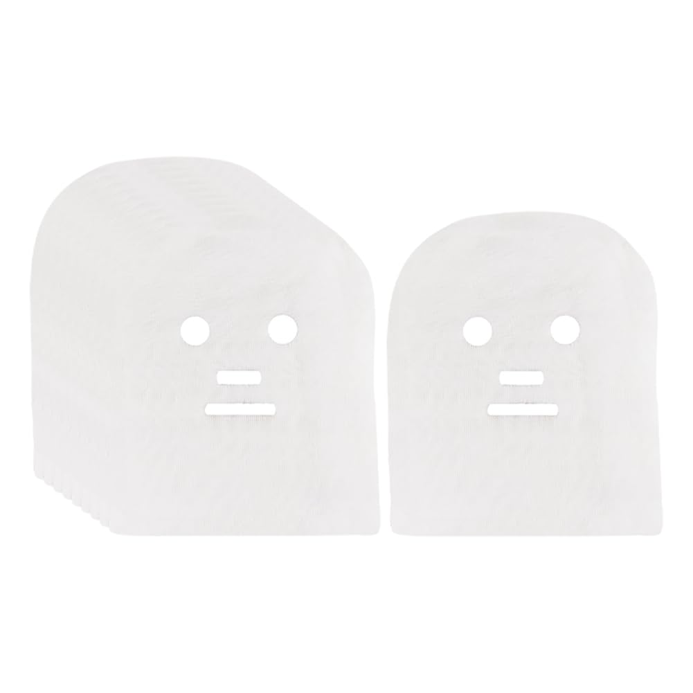 JIHUOO 100 Pcs Large Facial Gauze Masks Spa Gauze Face Masks Gauze Mask Sheets Pre Cut Face Covers Skin Care Face Mask Sheets Soft Gauze Face Pads for Women Girls