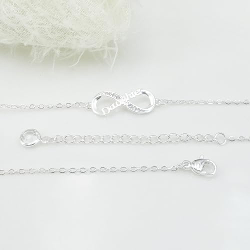 Image of Infinity Heart Bracelets for Daughter Mom Sister Grandma Lovers White Gold Plated Diamond Adjustable Bracelets Best Birthday Mother's day Graduation Gifts