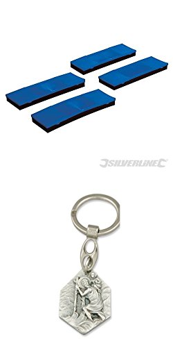 Preisvergleich Produktbild Silverline Gurtbandschoner, 4er Pack, Kantenschutz, Scheuerschutz, Gurtschoner, Spanngurt, (929977238937) mit Anhänger Hlg. Christophorus
