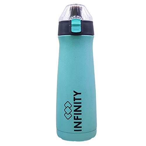 Image of Infinity Navigate Vacuum Insulated Stainless Steel Bottle | 24 Hrs Hot & Cold | Best for School | Gym | Sports | College | 600 ml Light Blue Colour | Anti-Slip Design | Leak Proof | Lightweight |