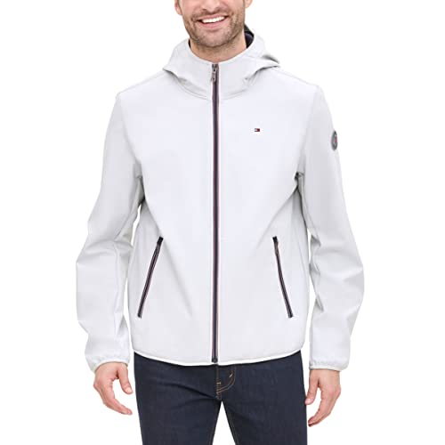 Image of Tommy Hilfiger Men's Lightweight Water Resistant Breathable Hooded Performance Softshell Jacket